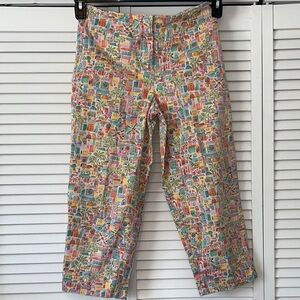 Talbots Multicolor Printed Capris Cityscape Cigarette Pants Size 6P stretch‎